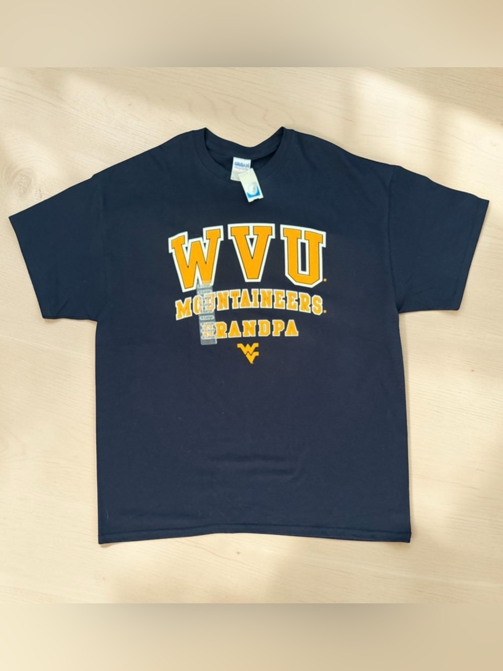 NWT WVU Mountaineers Grandpa Navy Short Sleeve College Football Shirt Men XL